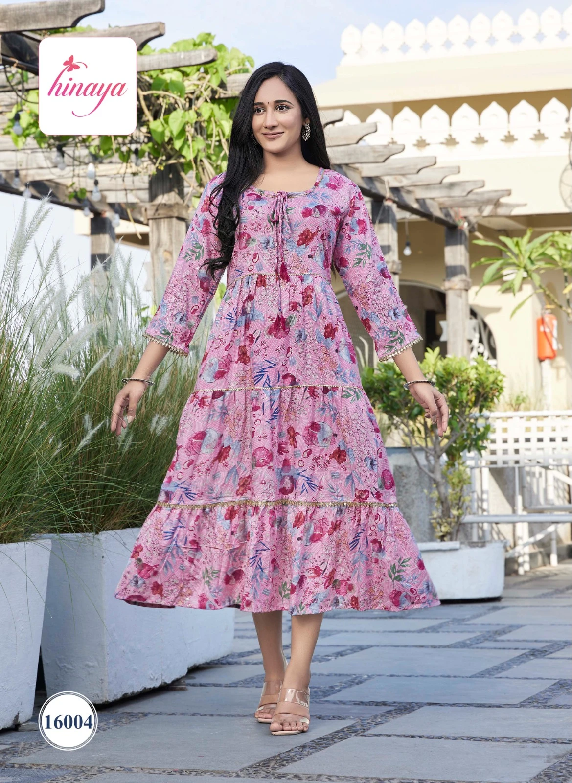 Hinaya Raashi Vol 16 Rayon Print Wholesale Trendy Long Rayon Faired Kurtis Catalog — Wholesale Kurtis, MPA wholesale from Surat - Gallery Image 3